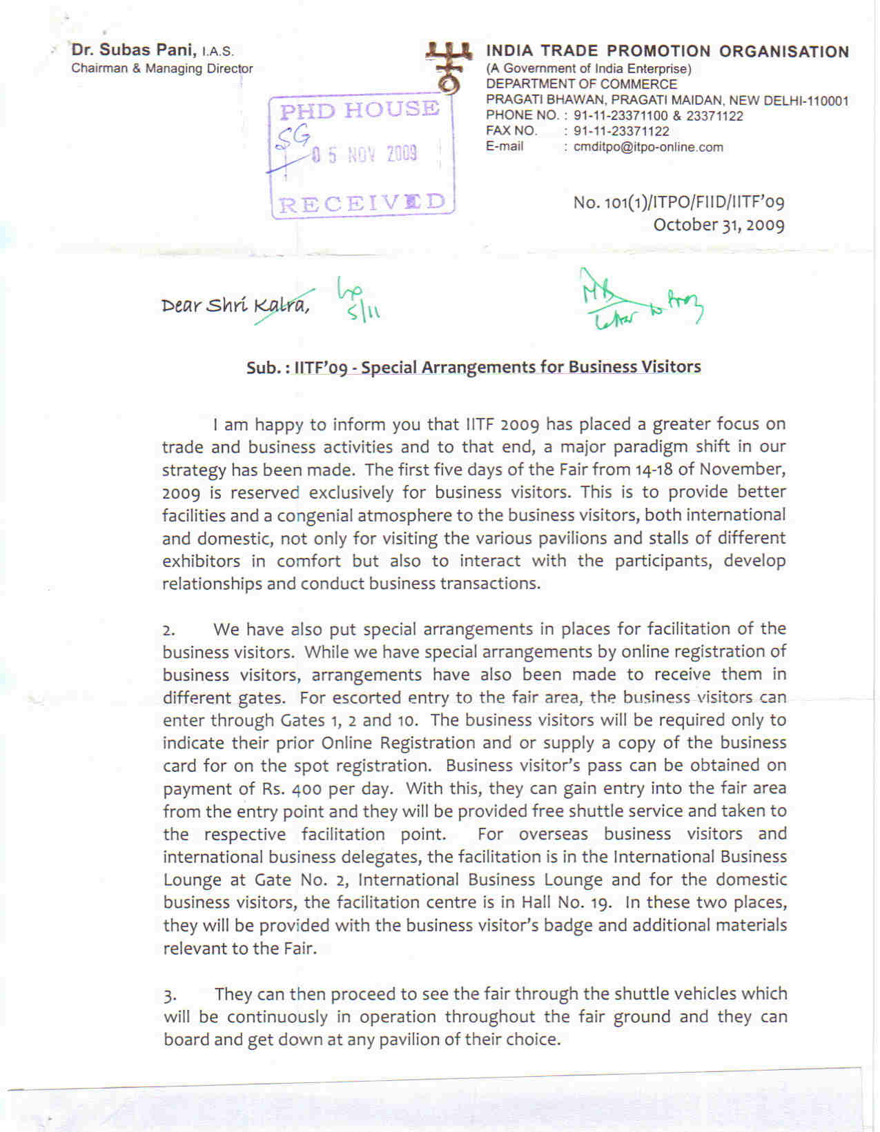 ITPO Letter ITPO Letter