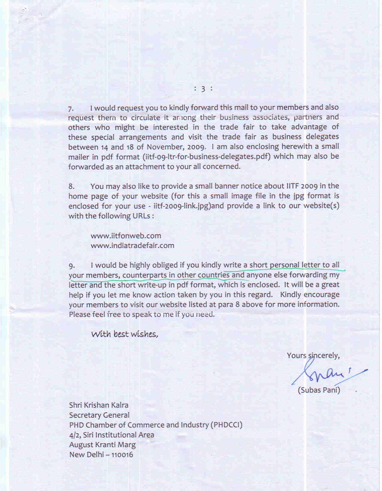 ITPO Letter ITPO Letter