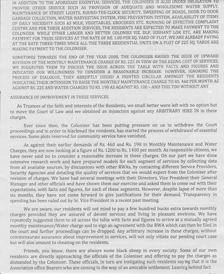 Total Collapse of Essential & Maintenance Service in Ardee City - MYTH VS TRUTH