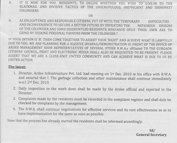 Total Collapse of Essential & Maintenance Service in Ardee City - MYTH VS TRUTH