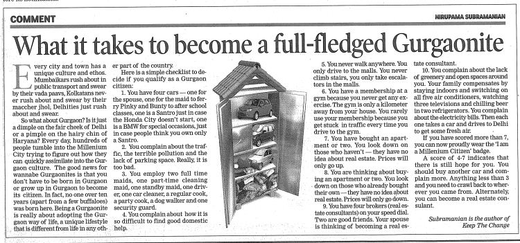 What it takes to become a full-fledged Gurgaonite