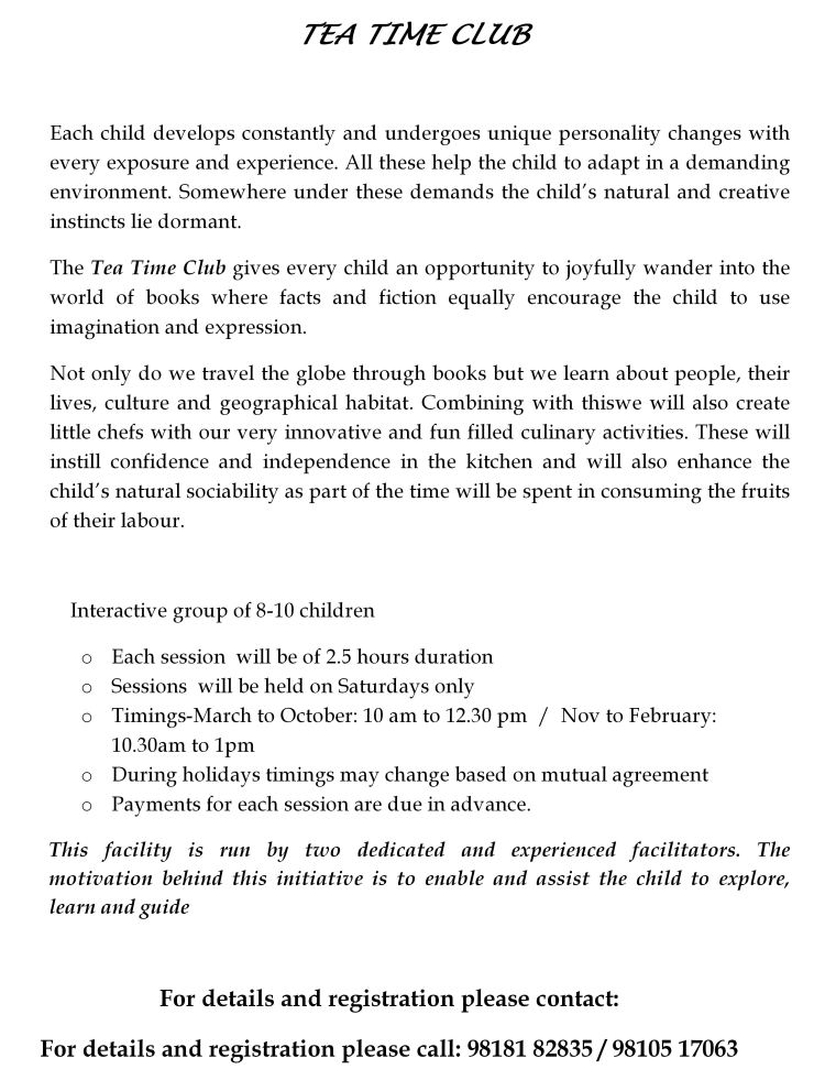 Tea Time Club for children